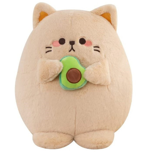 عروسک طرح گربه آوکادو مدل Kawaii Avocado Cat ارتفاع 24 سانتیمتر